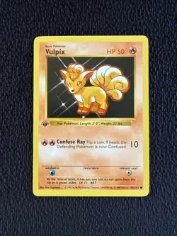 Pokemon TCG Vulpix 1st Edition Shadowless Base Set 68/102 - Image 1