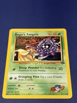 Pokemon TCG Gym Challenge Koga's Tangela Card 81/132 - Image 1