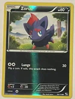 Pokemon 2011 Black & White 70/114 Zorua Reverse Holo - Image 1