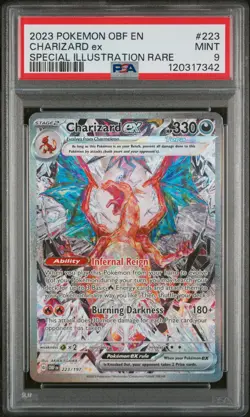 2023 POKEMON OBF EN-OBSIDIAN FLAMES SPECIAL ILLUSTRATION RARE CHARIZARD EX PSA 9 - Image 1