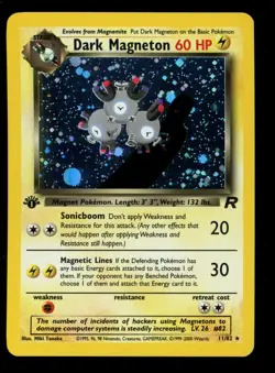 2000 WOTC POKEMON TEAM ROCKET 1ST EDITION DARK MAGNETON 11/82 HOLO RARE NM - Image 1