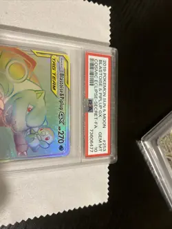 PSA 10 BLASTOISE & PIPLUP GX 253 COSMIC ECLIPSE RAINBOW RARE SUN & MOON POKEMON - Image 3