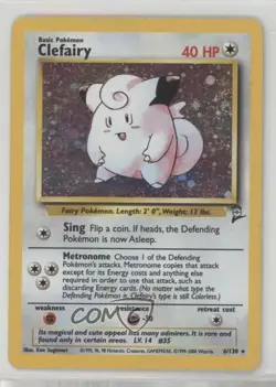 Clefairy Holo Pokemon Base Set 2 #6 2000 - Image 1