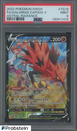 2022 Pokemon SWSH Astral Radiance #TF19 FA/ Galarian Zapdos V PSA 9 MINT - Image 2