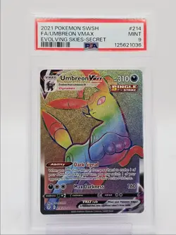 UMBREON VMAX 2021 POKEMON SWSH EVOLVING SKIES SECRET RARE 214/203 PSA 9 Q0004 - Image 1
