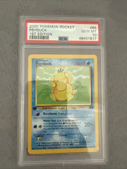 2000 Pokemon Rocket Psyduck #65 First Edition Psa 10 - Image 1