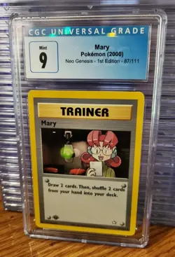 Trainer Mary 1st Edition 87/111 Neo Genesis 2000 Pokemon Graded CGC Mint 9 - Image 2
