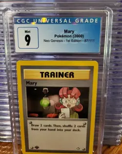 Trainer Mary 1st Edition 87/111 Neo Genesis 2000 Pokemon Graded CGC Mint 9 - Image 5