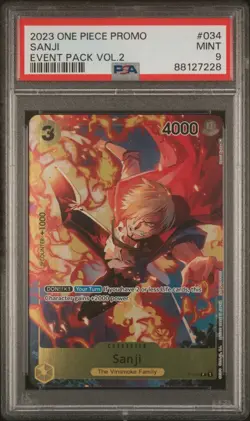 One Piece Event Pack Vol. 2 Sanji P-034 English PSA 9 - Image 1