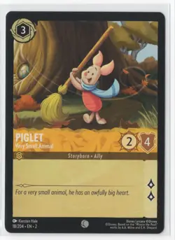 Disney Lorcana Floodborn Piglet 18/204 Common NON-FOIL - Image 1