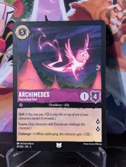 Archimedes Electrified Owl 47/204 Non foil Disney Lorcana Shimmering Skies - Image 1
