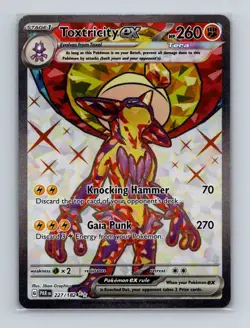 Toxtricity ex 227 2023 Pokemon Paradox Rift Full Art Ultra Rare Card NM+ - Image 1