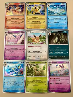 Prismatic Evolutions Complete 9 Card Eeveelution Holo Set - Pokemon TCG - Image 1