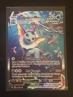 Pokemon TCG Vaporeon VMAX SWSH182 Black Star Promo Card NM Condition - Image 1