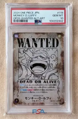 PSA 10 Monkey D. Luffy “Wanted” OP05-119 SEC | One Piece Card Game JP - Image 1