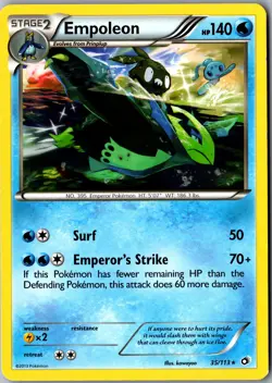 Empoleon 35/113 Rare Legendary Treasures LP Pokemon Card - Image 1