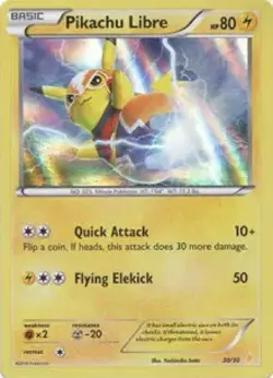Pokemon Pikachu Libre 30/30 XY Trainer Kit Holo Promo English Basic Card - Image 1