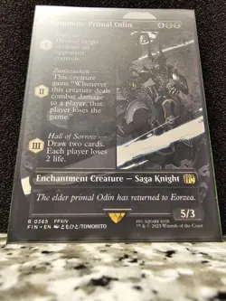 Final Fantasy MTG - Summon: Primal Odin (Borderless) Rare Non-Foil (Near Mint) - Image 1