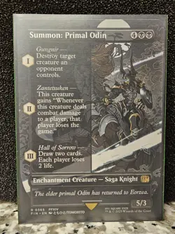 Final Fantasy MTG - Summon: Primal Odin (Borderless) Rare Non-Foil (Near Mint) - Image 2