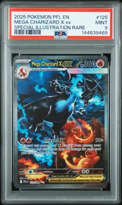 Mega Charizard X Ex Pokemon Pfl En-Phantasmal Flames 125 NM PSA 9 - Image 1