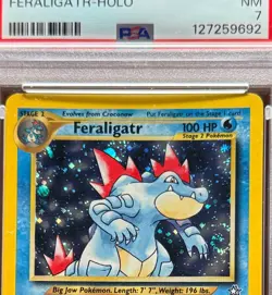 Pokemon Neo Genesis Feraligatr Holo #4 2000 PSA 7 Near Mint With Swirl - Image 2