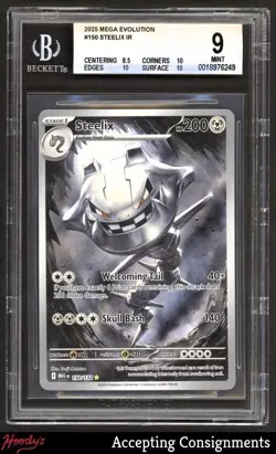 2025 Pokemon TCG Mega Evolution #150 Steelix IR BGS 9 MINT - Image 1