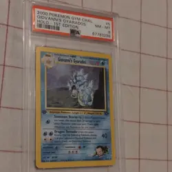 Gym Challenge Giovanni's Gyarados 5/132 1st Edition Holo PSA 8 Pokemon - Image 1