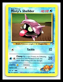 💥 Misty’s Shellder 89/132 Gym Heroes WOTC Pokemon Vintage 2000 Non Holo Foil - Image 1
