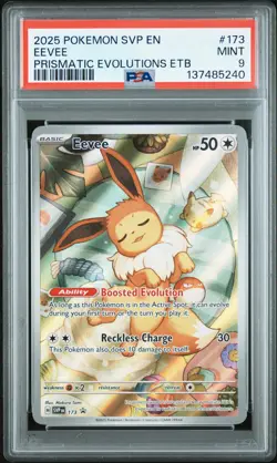 2025 POKEMON SVP EN-SV BLACK STAR PROMO #173 EEVEE PSA 9 - Image 1