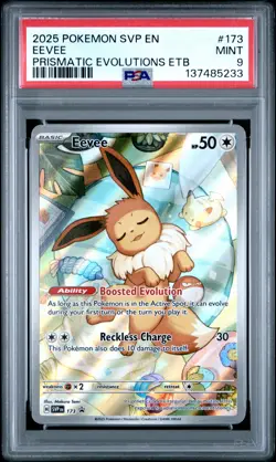 2025 POKEMON SVP EN-SV BLACK STAR PROMO #173 EEVEE PSA 9 - Image 1