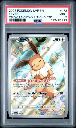 2025 POKEMON SVP EN-SV BLACK STAR PROMO #173 EEVEE PSA 9 - Image 1