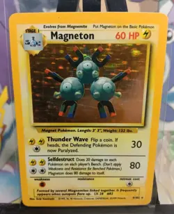 Pokemon Base Set Magneton Holo Rare 9/102 NM/LP - Image 1