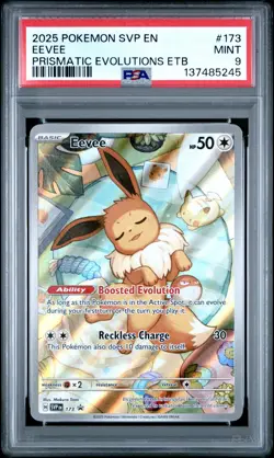 2025 POKEMON SVP EN-SV BLACK STAR PROMO #173 EEVEE PSA 9 - Image 1