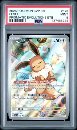 2025 POKEMON SVP EN-SV BLACK STAR PROMO #173 EEVEE PSA 9 - Image 1