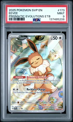 2025 POKEMON SVP EN-SV BLACK STAR PROMO #173 EEVEE PSA 9 - Image 1