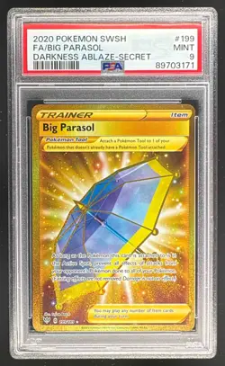 89703171 Big Parasol 2020 Pokemon Sword & Shield Darkness Ablaze #199/189 PSA 9 - Image 1