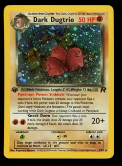 2000 WOTC POKEMON TEAM ROCKET 1ST EDITION DARK DUGTRIO 6/82 HOLO RARE NM - Image 1