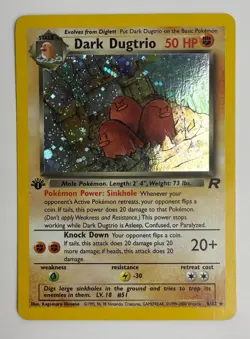 2000 WOTC POKEMON TEAM ROCKET 1ST EDITION DARK DUGTRIO 6/82 HOLO RARE NM - Image 3