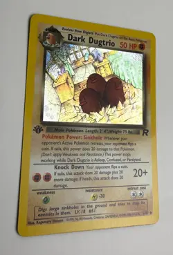 2000 WOTC POKEMON TEAM ROCKET 1ST EDITION DARK DUGTRIO 6/82 HOLO RARE NM - Image 4