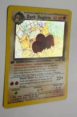 2000 WOTC POKEMON TEAM ROCKET 1ST EDITION DARK DUGTRIO 6/82 HOLO RARE NM - Image 5
