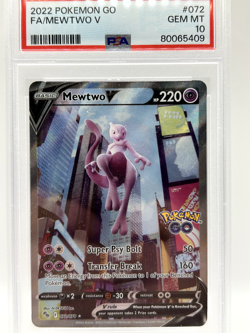 Mewtwo V (Alternate Full Art) 072/078 Pokemon GO Holo PSA 10 - Image 1