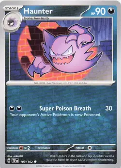 Haunter 103/162 Pokemon Scarlet & Violet Paldean Fates Non-Holo NM - Image 1
