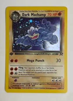 2000 WOTC POKEMON TEAM ROCKET 1ST EDITION DARK MACHAMP 10/82 HOLO RARE NM - Image 3