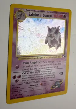 2000 POKEMON GYM HEROES UNLIMITED SABRINA'S GENGAR 14/132 HOLO RARE NM - Image 5