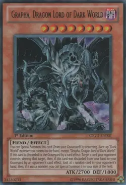 Yugioh! LP Grapha, Dragon Lord of Dark World - SDGU-EN001 - Ultra Rare - 1st Edi - Image 1