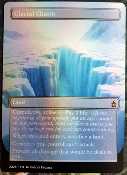 Glacial Chasm FOIL (MISCUT)Proxy Playtest Card with Custom Art Fantasy Design - Image 1