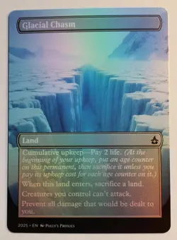Glacial Chasm FOIL (MISCUT)Proxy Playtest Card with Custom Art Fantasy Design - Image 4