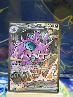 Pokemon TCG Destined Rivals Team Rockets Nidoking EX Card 233/182 SIR - Image 1
