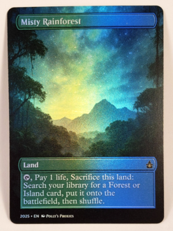 Misty Rainforest FOIL Fetch Land Proxy Playtest Card Custom Fantasy SPACE Art - Image 3