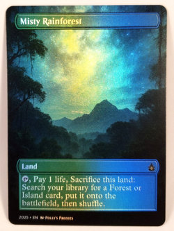 Misty Rainforest FOIL Fetch Land Proxy Playtest Card Custom Fantasy SPACE Art - Image 4